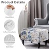 Cugasmaru Blue Flower Ottoman Cover Rectangular Stretch Footrest Stool Cover