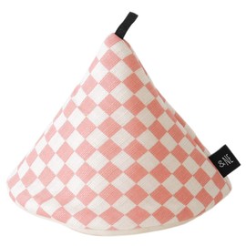 &NE NHK-069-IMPK Large Triangular Pot Holder, Checkered Pink, Pot Holder, Mittens, Scandinavia, Loop, Hanging, Kitchen, Made in Japan, Fashionable, Cute, Modern Pattern, Staube, Mother's Day, Gift,