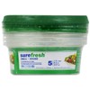 Surefresh Plastic Food Storage Containers, Rectangular, 5-Pack, BPA Free, Leakproof,