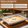 TeamFar Stainless Steel Lasagna Pan with Lid, 12.4x9.8x2 Inch Baking