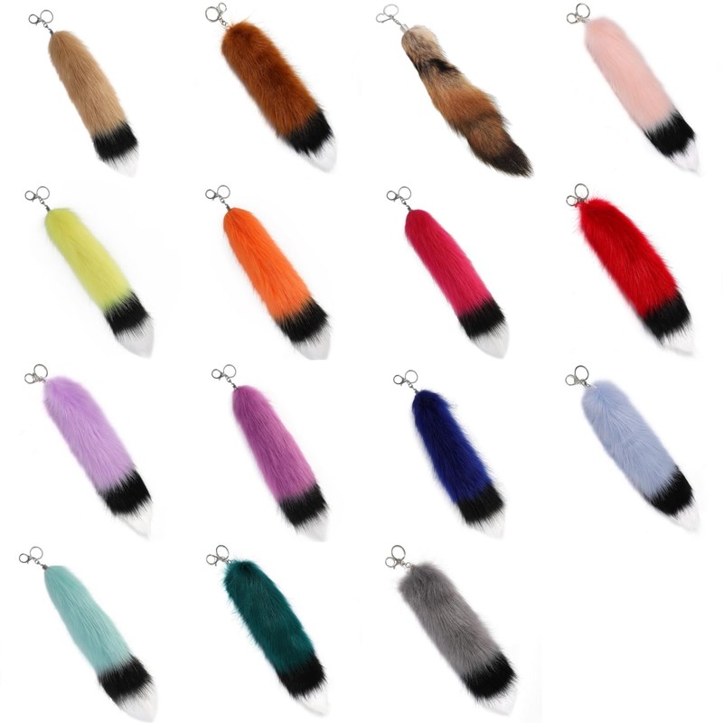 COZENTA Strap Fur Tail Fluffy Fluffy Keychain Fox Cosplay Costume