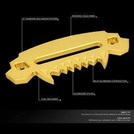 DNA Motoring HITCH-ALU-003-GD 10" Aluminum Hawse Fairlead for Synthetic Winch Rope Lead Guide