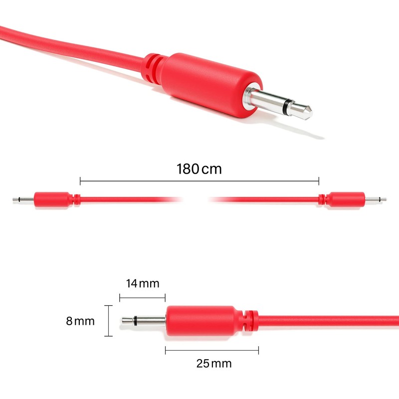 ExcelValley - 5-Pack - Mono Modular Patch Cables - TS