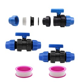 LNGJIN PP Connector, Diameter 32 Fitting, PP Fitting 32 mm, Diameter 32 Fitting Compression Fitting PVC Ball Valve, Water Pipe Direct Connection Switch, Ball Valve for Agricultural Irrigation Valve (2