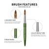 Kolinsky Hair Acrylic Nail Brush Green Metal Handle Professional Manicure