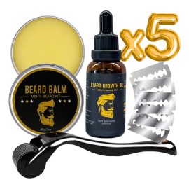 Kit Aseo Y Cuidado Barba Bigote Cuchillas Afeitado Men 5pz