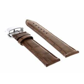 Ewatchparts 22mm Leather Watch Band Strap Compatible With Montblanc 4810 7391 PLNGL994 Timewalker Light Brown