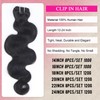 Body Wave Clip-In Real Hair Extensions, 8 Pieces, 120 g,