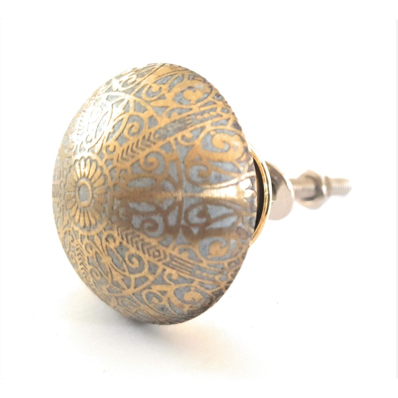 French Furniture Fittings Set of 6 Brass Knobs Kitchen Cabinet