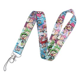Pinstant The Fairly OddParents Wanda and Cosmo Cartoon Animated TV Show 17.7" Neck Lanyard Keychain Holder ID Badge Mobile Phone Pin Strap