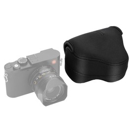 JJC Neoprene Camera Case for Leica Q3, Q2, Q, EOS R7 R10 with RF-S 18-45 mm f/4.5-6.3 is STM or RF-S 10-18 mm F4.5-6.3 is STM Lens, Cameras up to 130 x 75 x 100 mm (Black), black, Camera case