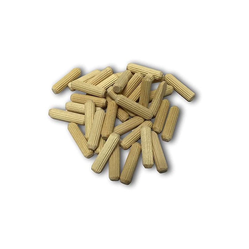 Merriway BH04856 (100 Pcs) Wooden Fluted Dowel Pin, M8 x