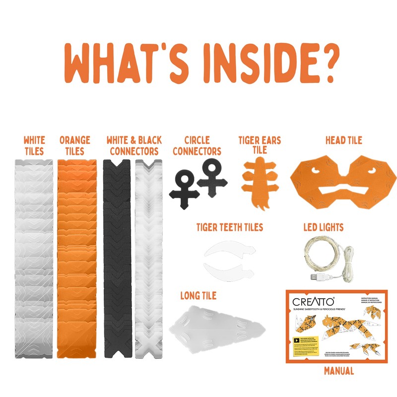 Creatto Sunshine Sabertooth & Ferocious Friends Light-Up 3D Puzzle Kit