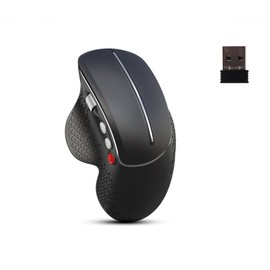 KeautFair Vertical Ergonomic Wireless 2.4G Mouse 3200DPI Adjustable Side Metal Roller 6 Buttons Cordless Portable Mice Storable USB Receiver Travel Business Trips Windows/iOS/Android PC/Laptop(Black)