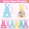 6 Pcs Easter Bunny Placemats Set Bunny Happy Easter Plastic