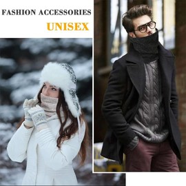 iDopick Warmer Neck Gaiter, Fleece Lined Neck Warmer Winter Neck Scarves Cold Weather Gear Ski Accessories for Men Women (Grey)