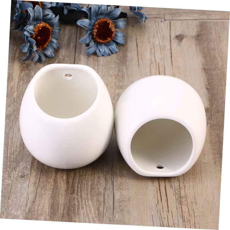 Totority 2pcs Hanging Ceramic Flowerpot for Wall Planters for Succulent