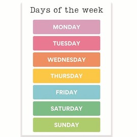 Days of the Week Classroom Poster - Learning Days of the Week - Elementary School - PreK Kindergarten - 12 x 18 Inch - Classroom Decor - Classroom Must Haves - Back To School Decor - CPS0270