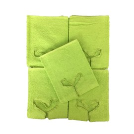 EXKLUSIV HEIMTEXTIL Massage Table Towel with Nose Slit, Pack of 5, Apple Green