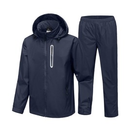 Rain Gear for Men Waterproof Golf Rain Suit Lightweight Rain Jacket and Pants with Hood 2 Piece for Fishing