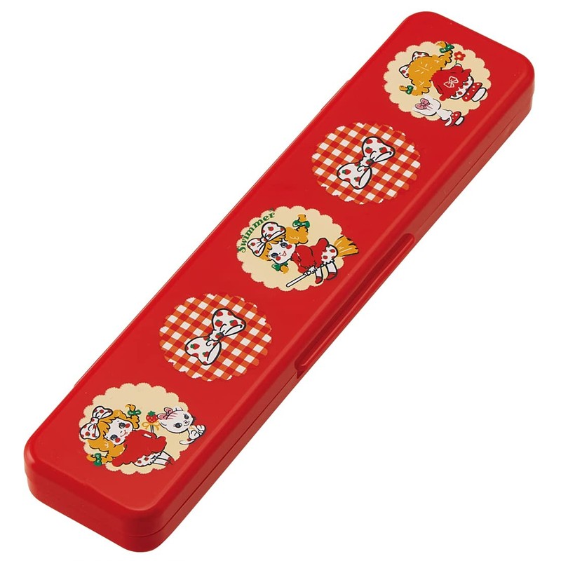 Skater CCS3SAAG-A Swimmer Strawberry Chopsticks & Spoon Set, 7.1 inches