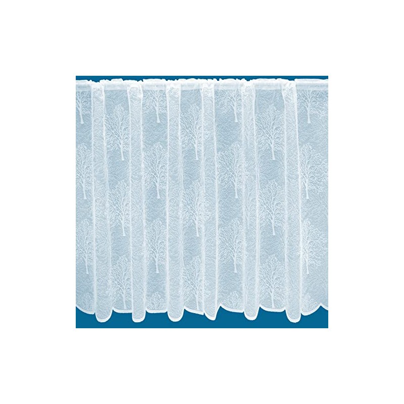 Forest Trees Pattern Net Curtains In White - Sold By