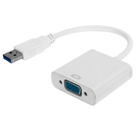 USB3.0 to VGA Converter 5Gbps HD 1080P Adapter Cable 15Pin Female External Video CardWhite