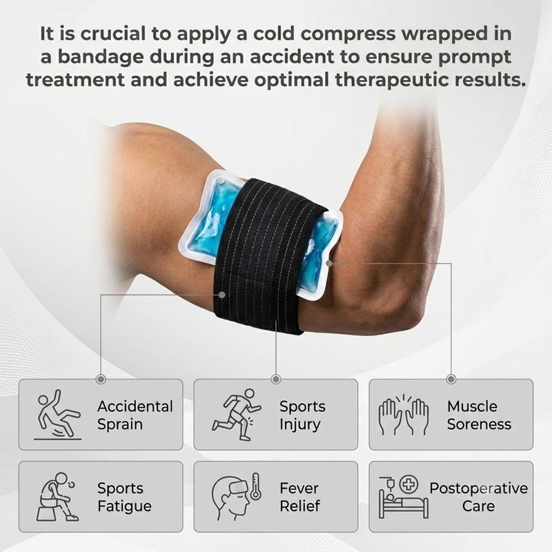 6 Pack Ice Pack Extension Straps - 35"x3" Elastic Wrap