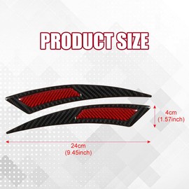 XhuangTech 2 Pack Car Wheel Arch Trim Carbon Fiber, 9.45’’×1.57’’ Auto Fender Mudguard Flares Anti-Scratch Strip, PVC Auto Wheel Eyebrow Bump Protection Sticker for Car SUV Truck (Red)