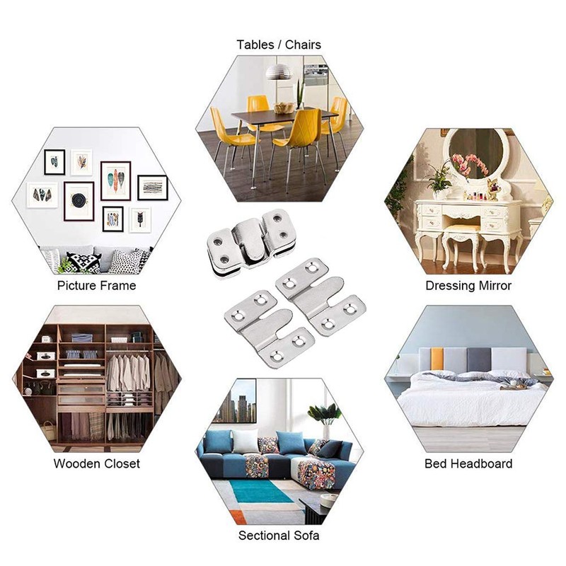Flush Concealed Mount Bracket, Interlocking Photo Frame Hook, Heavy Duty