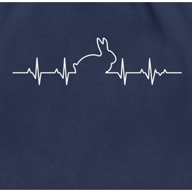 Shirtracer - Gym Bag Backpack - Animals Guinea Pigs & Co. - Heartbeat Rabbit, 2 Navy Blue