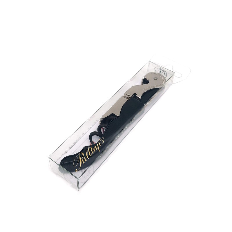 Pulltap's Genuine Classic 500 Corkscrew Wine Key Bottle Opener (Negro