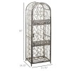 Antique Bronze 45-Bottle Wrought Iron Wine Rack with Lock Elegant
