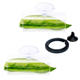 Liyquint Betta Fish Tube Tunnel, Transparent Acrylic Betta Fish Toys Hideout Tube, 2pcs Round Betta Tunnel & 2pcs Betta Fish Leaf Fish Tank Accessories for Fish Habitat Spawning Shelter. (A)