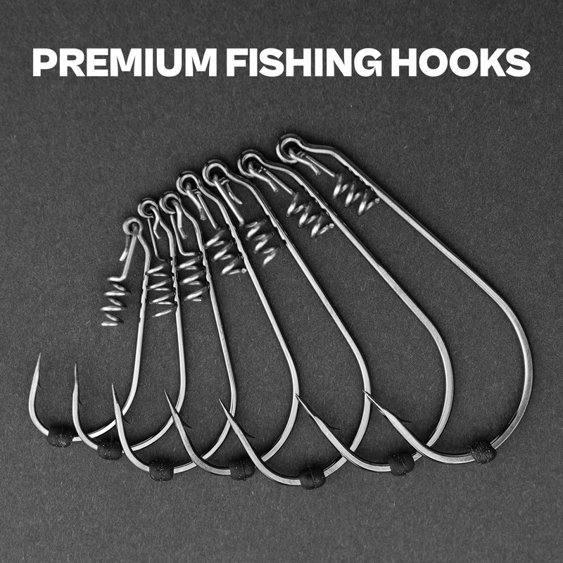40pcs Weedless Flipping Worm Hooks with Screw Lock & Silicone