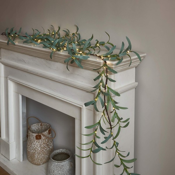 LITBLOOM LITBLOOM Lighted Olive Garland Battery Operated with Timer 96