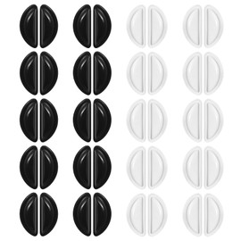 20Pairs Eyeglasses Nose Pads Non Slip, Silicone Adhesive Glasses Nose Pad with Air Bag, 0.1'' Thickness Nose Grips Soft Nose Pads Replacement for Eyeglass Sunglasses Frames (Clear & Black)
