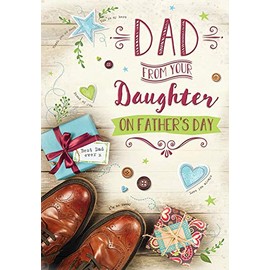 Traditional Father's Day Card Dad from Daughter - 9 x 6 inches - Piccadilly Greetings