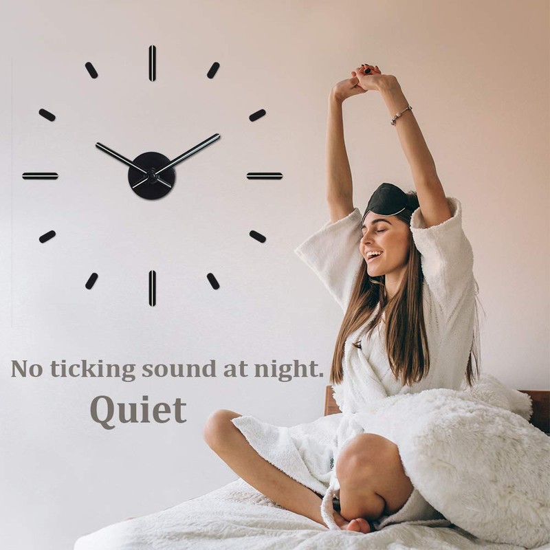 Presentime & Co Large Frameless DIY Wall Clock for Modern