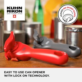 Kuhn Rikon Can Opener with Lid-Lifting Pincers, Tin Opener with Stainless Steel Blade. Tin Openers for Arthritis Hands. Can Openers That Work – 3 Year Kuhn Rikon Kitchen Accessories Guarantee