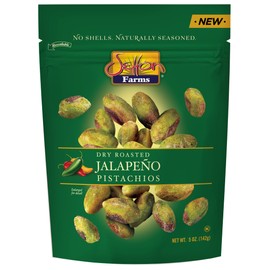 Setton Farms Naturally Seasoned Pistachio Kernels, Jalapeno, No Shell Pistachios, Certified Non-GMO, Gluten Free, Vegan and Kosher, 5 oz Resealable Pouch