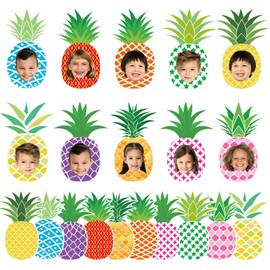 gisgfim 80Pcs Summer Cutouts Pineapple Decoration Bulletin Board Luau Tropical Paper Cut-Outs Classroom Decor for DIY Craft Photo Wall Summer Hawaiian Beach Kindergarten Preschool Party Favor Supply