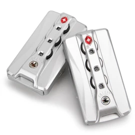 Volein 2 pcs Customs Locks for Luggage, TSA007 Authentication Security Locks Suitcase Replacement Password Locks for Travel 3 Digit Self-Setting Lock(Silver)