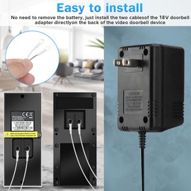 18V1000mA Video Doorbell Power Adapter for Video Doorbell, Ring Video Doorbell Pro and Ring Video Doorbell 2,Transformer Compatible with Zmodo Smart Doorbell and Nest Hello Doorbell(26Ft Power Cord)