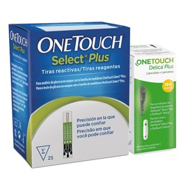 Onetouch Paquete 25 Tiras Select Plus Y 25 Lancetas Delica
