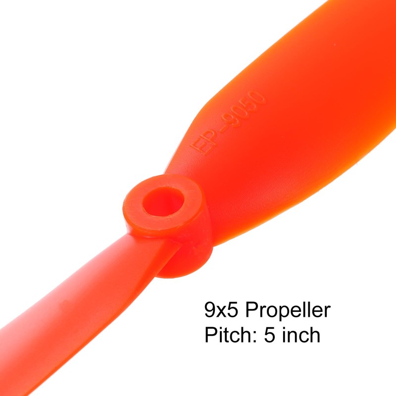 sourcing map 9050 Propellers 9x5 Prop 2-Vane Fixed-Wing Orange Replacement