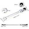 sourcing map Flex-Head Ratcheting Wrench 7mm 180° Rotating Head Metric
