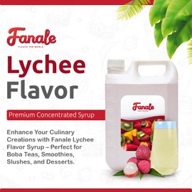 Fanale Premium Flavoring Concentrated Syrup for Bubble Tea 11 lb | Lychee Flavor Syrup | for Boba Tea, Smoothies, Slushes, Desserts | 11lb | SRP050