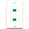 RiteAV 2 Port Fiber LC APC Duplex Wall Plate Oversized