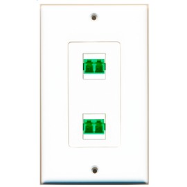 RiteAV 2 Port Fiber LC APC Duplex Wall Plate Oversized Jumbo MIDI